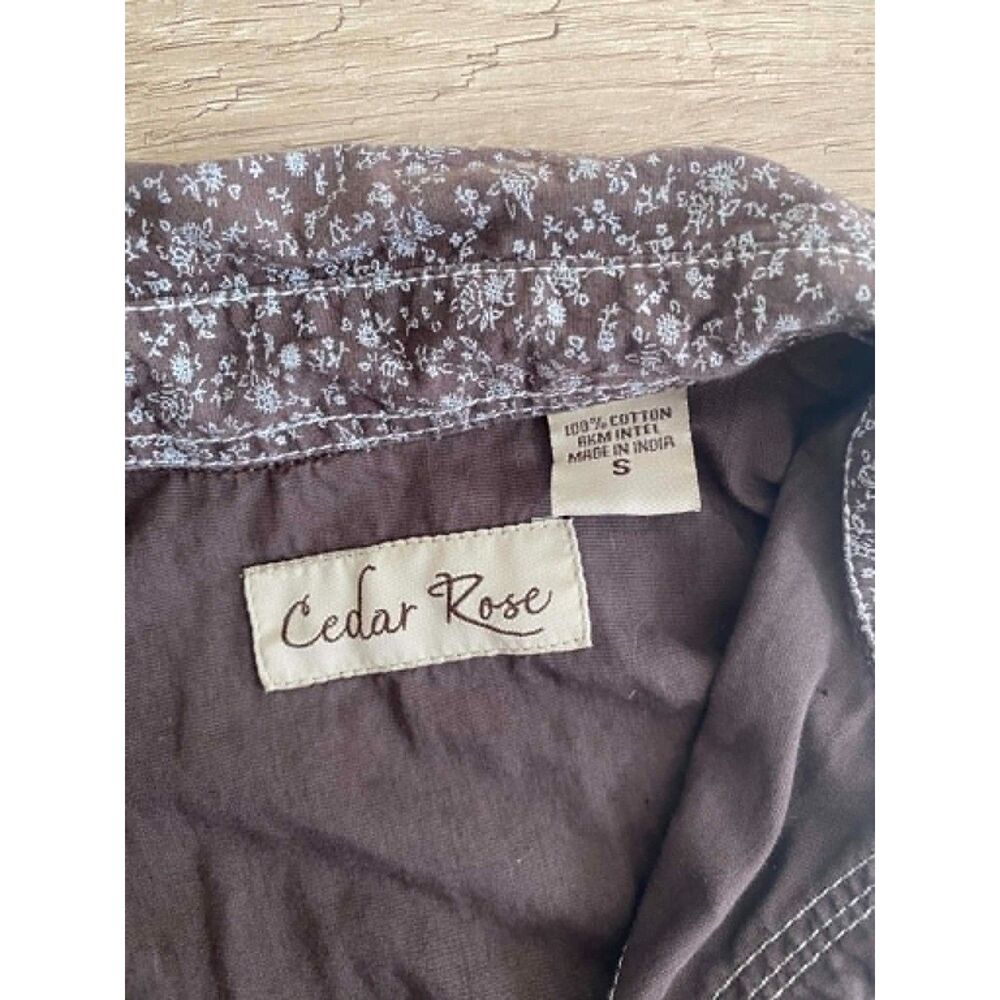 Cedar Rose Brown Floral Western Snap Button Shirt Women's Size Small - Picture 4 of 8